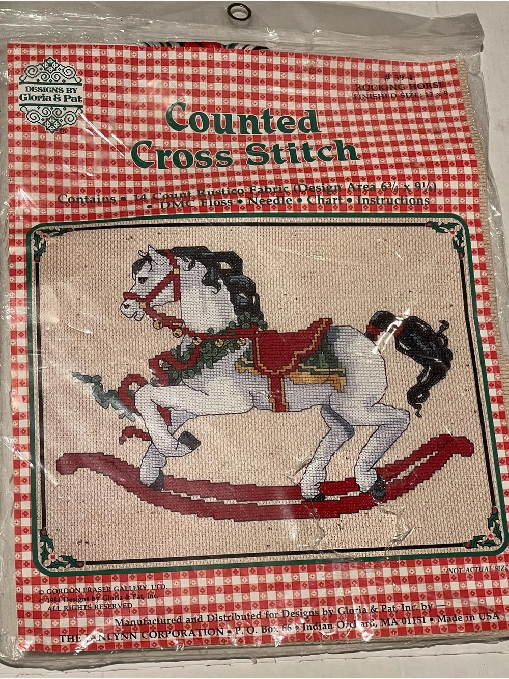 1984 Gloria & Pat Rocking Horse Counted Cross Stitch Christmas Holiday UNOPENED